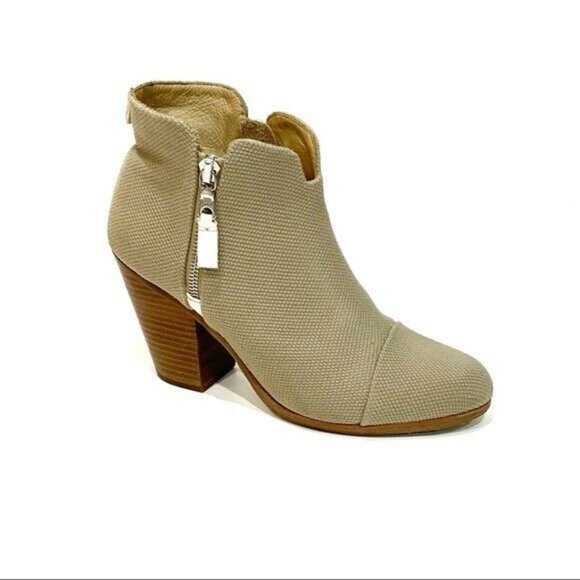RAG-BONE Canvas Taupe Ankle Booties Margot Size 8.5 $495 - Picture 9 of 9